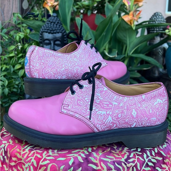 🏴󠁧󠁢󠁥󠁮󠁧󠁿 Dr. Martens England Pink Psychedelic 13762 3 Eye Oxfords UK 6 - Picture 1 of 16